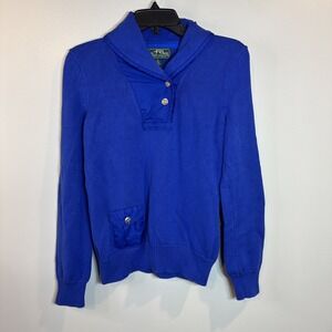 L-LR Lauren Active Ralph Lauren Long‎ Sleeve Sweater Size M Blue